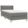 vidaXL Cama box spring con colch&oacute;n tela gris oscuro 100x200 cm