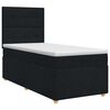 vidaXL Cama box spring con colch&oacute;n con cabecera Negro 90 x 200 cm Tela