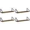 vidaXL Estanter&iacute;as de pared 4 uds. Roble Ahumado 60 x 16 x 15,5 cm
