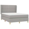 vidaXL Cama box spring con colch&oacute;n tela gris claro 140x190 cm