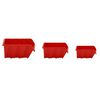 vidaXL Set estantes taller 26 pzas polipropileno rojo y negro 77x39 cm