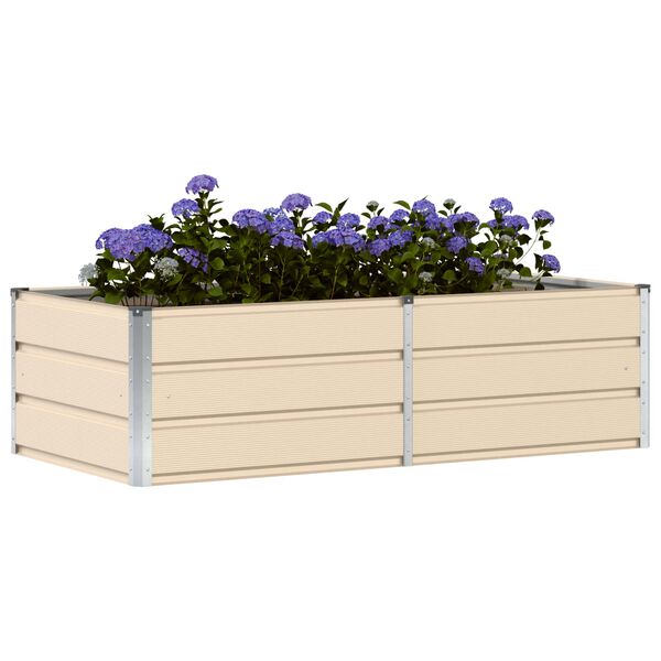 vidaXL Jardinera Marfil 160 x 80 x 45 cm Acero