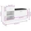 vidaXL Banco zapatero de madera contrachapada blanco 94,5x31x57 cm