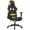 vidaXL Silla gaming con reposapi&eacute;s tela amarillo y negro