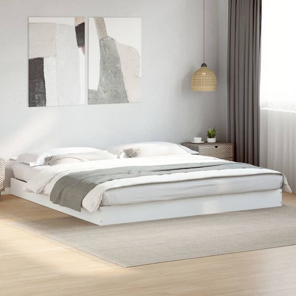 vidaXL Cama sin colchón blanca 180x200 cm madera de ingeniería