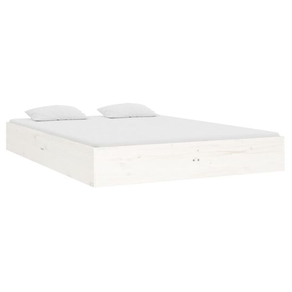 vidaXL Estructura de cama sin colchón madera maciza blanco 120x190 cm