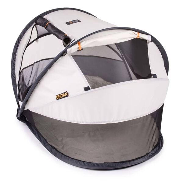 DERYAN Cuna de viaje desplegable Peuter Luxe con mosquitera crema