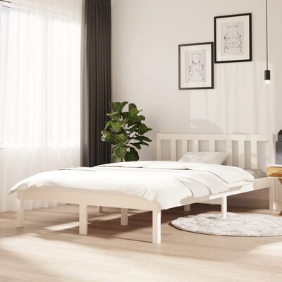 vidaXL Estructura de cama madera maciza blanco 120x200 cm