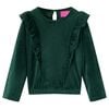 Blusa infantil con volantes verde oscuro 128