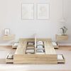 vidaXL Cama con almacenamiento con cabecera Roble Sonoma 120 x 200 cm