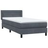 vidaXL Cama box spring con colch&oacute;n terciopelo gris oscuro 80x210 cm