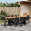 vidaXL Conjunto de Comedor de Jard&iacute;n 9 pcs Negro rat&aacute;n sint&eacute;tico