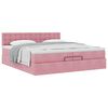 vidaXL Estructura cama otomana con colch&oacute;n terciopelo rosa 200x200 cm