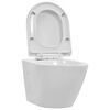 vidaXL Inodoro de pared sin bordes de cer&aacute;mica blanco