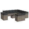 vidaXL Set de sof&aacute;s de jard&iacute;n 14 pzas con cojines rat&aacute;n sint&eacute;tico gris