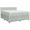 vidaXL Cama box spring con colch&oacute;n Gris Claro 160 x 200 cm Terciopelo