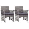 vidaXL Sillones de jard&iacute;n con cojines 2 uds rat&aacute;n sint&eacute;tico antracita