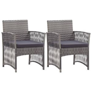 vidaXL Sillones de jard&iacute;n con cojines 2 uds rat&aacute;n sint&eacute;tico antracita