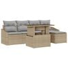 vidaXL Conjunto de sof&aacute; de jard&iacute;n 6 uds. Beige y Gris Claro