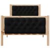 vidaXL Estructura de cama Negro 90 x 190 cm Madera de pino macizo