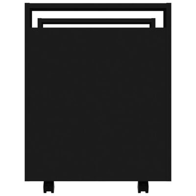 vidaXL Carrito de escritorio madera contrachapada negro 60x45x60 cm