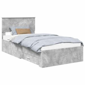 vidaXL Estructura de cama con cabecera Gris Concreto 100 x 200 cm
