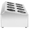 vidaXL Soporte para cubiertos 8 rejillas acero inoxidable rectangular