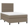 vidaXL Cama box spring con colch&oacute;n y LED tela gris taupe 120x190 cm
