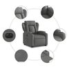 vidaXL Sill&oacute;n el&eacute;ctrico reclinable elevable de tela gris oscuro