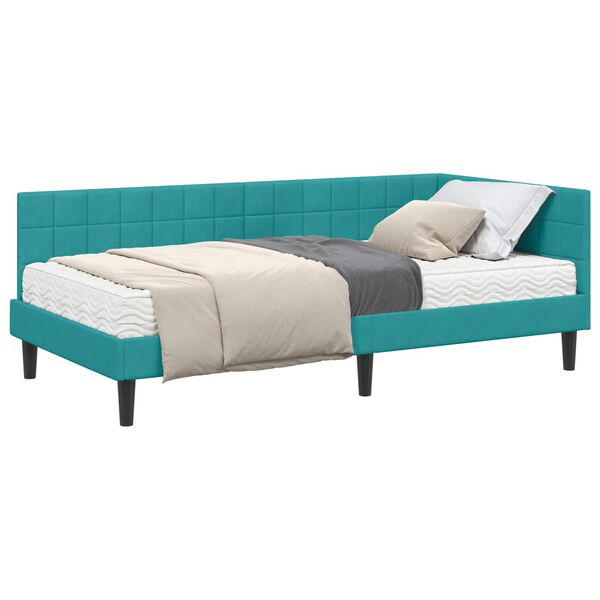 vidaXL Estructura de Cama Esquina con Colch&oacute;n Tuquesa 90 x 190 cm