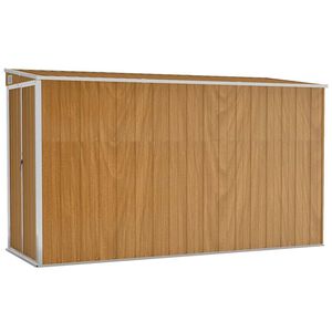 vidaXL Caseta de jard&iacute;n de pared marr&oacute;n 118x288x178 cm acero galvanizado