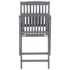 vidaXL Sillas de jard&iacute;n plegables 4 uds cojines madera maciza acacia