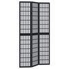 vidaXL Biombo separador de 3 paneles madera maciza Paulownia negro