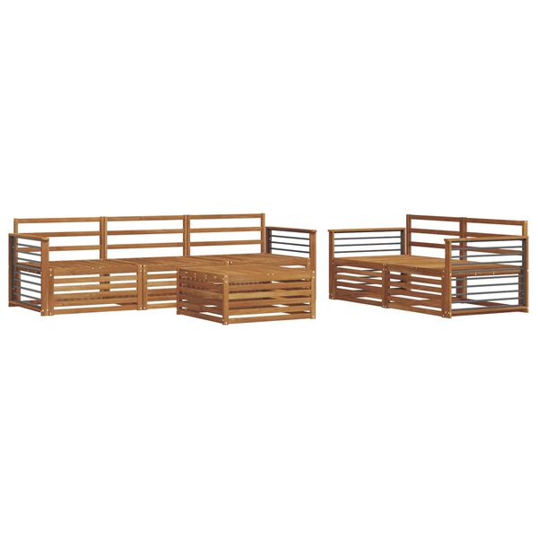 vidaXL Conjunto de sof&aacute;s de exterior 6 pcs Natural