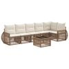 vidaXL Conjunto de sof&aacute;s de jard&iacute;n 7 pcs Beige y blanco crema