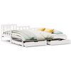 vidaXL Sof&aacute; cama nido con cajones sin colch&oacute;n blanco 90x190 cm