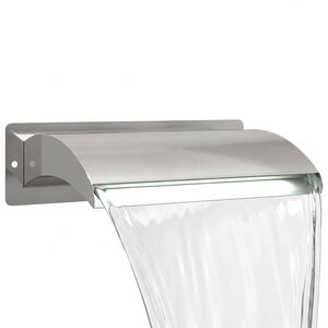 vidaXL Cascada para piscina con luz LED Acero inoxidable 304