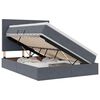 vidaXL Cama de almacenamiento LED con colch&oacute;n Gris oscuro 140 x 190 cm