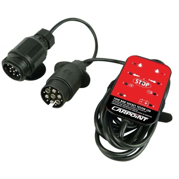 Carpoint Comprobador de tomas de remolque LED 12 V Negro