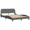 vidaXL Estructura de cama sin colch&oacute;n tela gris oscuro 140x190 cm