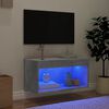 vidaXL Mueble para TV con luces LED gris hormig&oacute;n 60x30x30 cm