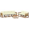 vidaXL Conjunto de sof&aacute;s de exterior 8 uds. Natural y Crema