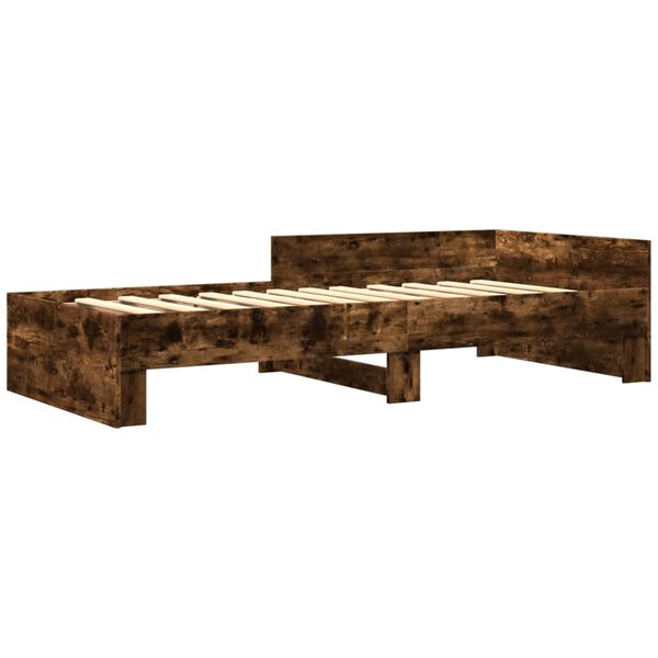 vidaXL Estructura cama sin colch&oacute;n madera roble ahumado 75x190 cm