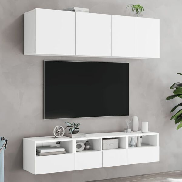 vidaXL Mueble de TV de pared madera de ingenier&iacute;a blanco 40x30x30 cm