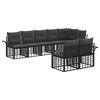 vidaXL Conjunto de sof&aacute;s de exterior 8 uds. Negro y Gris oscuro