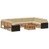 vidaXL Conjunto de sof&aacute;s de exterior 10 uds. Natural y Beige