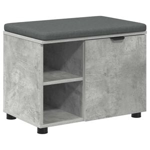 vidaXL Banco de entrada con coj&iacute;n Gris Concreto 60 x 38 x 46 cm