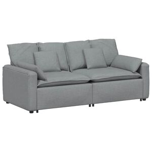 vidaXL Sof&aacute; modular con cojines, gris claro