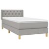 vidaXL Cama box spring con colch&oacute;n tela gris claro 80x200 cm