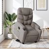 vidaXL Sillón reclinable de masaje elevable tela gris taupé